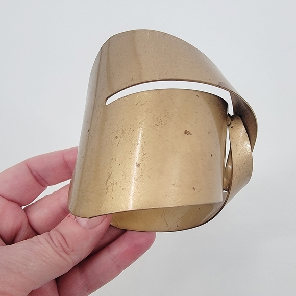 Retro Vintage 80s Gold Metal Arm Cuff Boho Minimalist Festival Goddess Bracelet - Picture 7 of 16